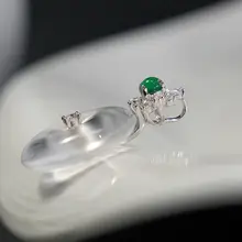 国風デザインのミャンマー産天然ガラス水沫玉ペンダント【シンプルな平安扣スタイル・ネックレス】