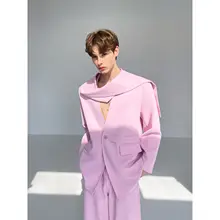 個性的なリボンデザインのスーツ【韓国風・トレンドスタイル・ジャケット＆パンツ】（セットアップ対応）