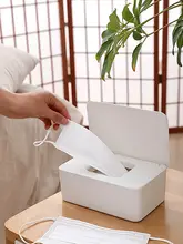 密閉式ウェットティッシュボックス【カバー付き・防塵口・デスク用】