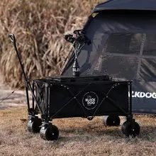 black dog 屋外用折りたたみ手押しカート【キャンプ・テーブル付き・軽量】