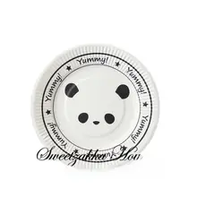 可愛らしいパンダデザインの紙皿・紙ボウル【パーティー用品・撮影小道具・飾り用】