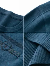 シンプルなデザインのメンズウールニットセーター【ラウンドネック・春秋用】