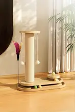 キャットタワー一体型爪とぎボール【耐磨耗・立式・猫のおもちゃ】