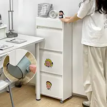 ホワイト 色のミニキャスター付きサイドラック【移動式・収納棚】