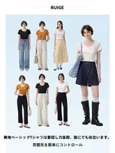抗菌素材使用 大きいサイズ レディース Tシャツ【クルーネック・半袖・夏用】