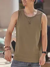 夏用 コットン製 ミリタリーグリーン ノースリーブ タンクトップ【ゆったりフィット】
