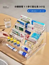家庭用大容量救急薬箱【透明・多層デザイン・子供用の防疫薬収納】