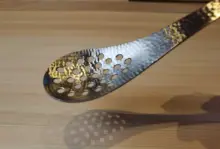 日本製 ハンマードステンレス 魚卵ソーススプーン【分子料理用・懐石料理用】