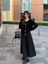 ALIN レディース 冬用 Aラインスカート【大きいサイズ・毛織り・レトロデザイン・フレア】
