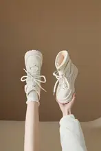 真皮製女性用防滑厚底雪地靴【冬用・ショートブーツ】