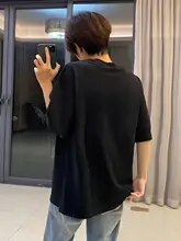 ストリートスタイル ブラッ  ク 半袖Tシャツ【メンズ・コットン・カジュアル】