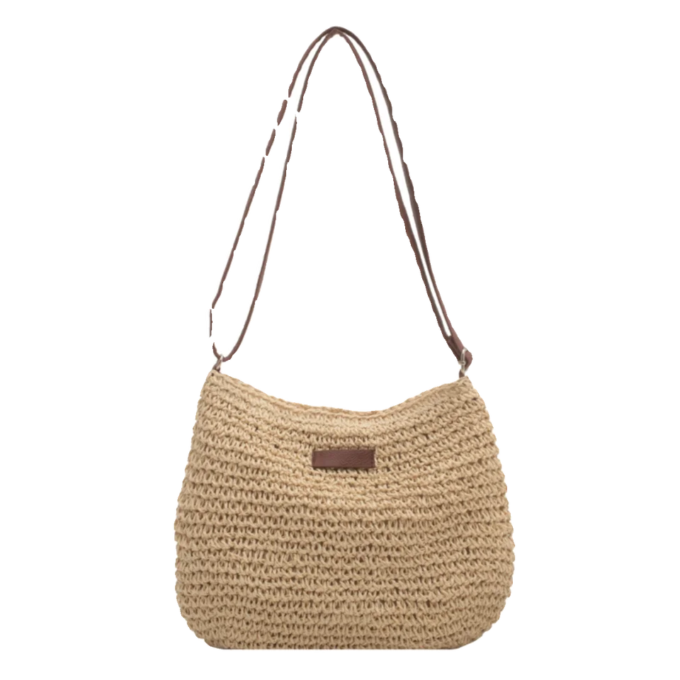 秋冬用ビーチスタイルかご編みバッグ【大容量・ショルダー＆斜め掛け】
