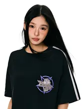アメリカンスタイルのスポーツTシャツ【クールなデザイン・ショルダー切替・夏用・ゆったりシルエット】（セットアップ対応）