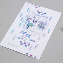 PETマスキングテープ オーロラ ジオメトリック サイバーレーダー 泡柄 手帳 デコ グカ 文具 「moodtape」