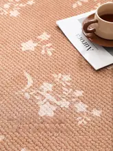 丸型リビング用ラグ【フレンチスタイル・防水・掃除が簡単】