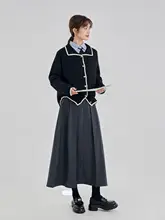 高腰Aラインスカート【百褶・小柄対応・秋用】