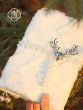 手帳カバー モコモコ 布製 手作り 雪柄 クリスマス A5 A6 手帳 ノート 文房具 ギフト