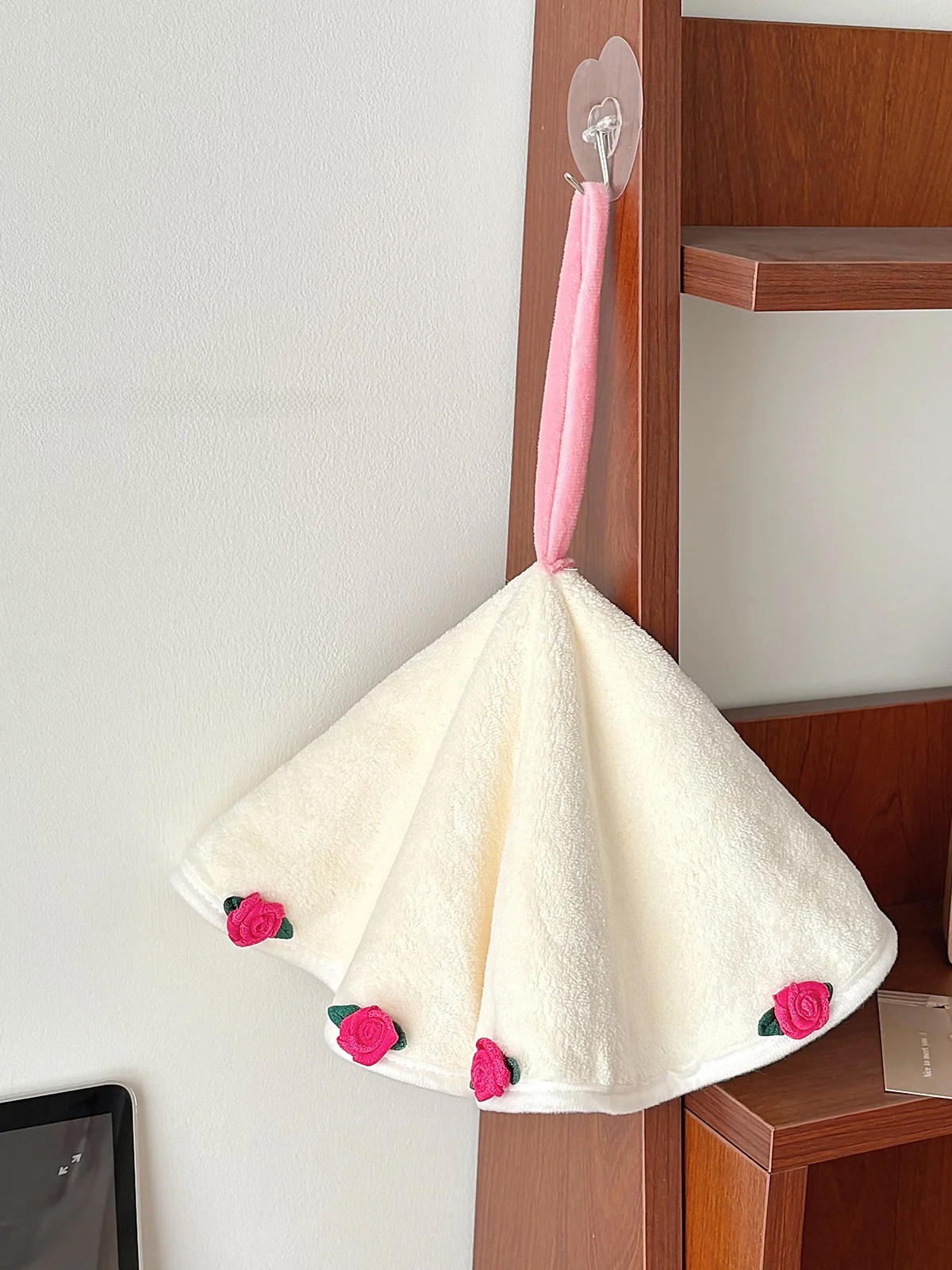 レトロローズデザインのタオル：超吸水・速乾性を実現する竹纤维キッチン用ハンドタオル