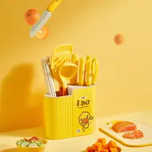 包丁スタンド 小さな黄色いアヒル キッチン 収納 置物スタンド
