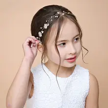 手作りの小雛菊ヘアバンド【子供用・金色の装飾・夏のドレスアクセサリー】