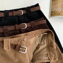 ヴィンテージ コーデュロイ ハイウエスト Aラインスカート【ウエストベルト付き】