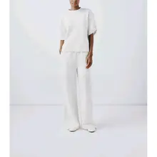 春季新作 極簡デザインのリバーシブル半袖Tシャツとストレートパンツ（セットアップ対応）