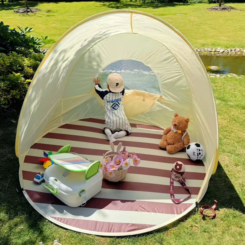 子供用アウトドア速開きテント：ビーチやキャンプでの日よけと遊び場を実現