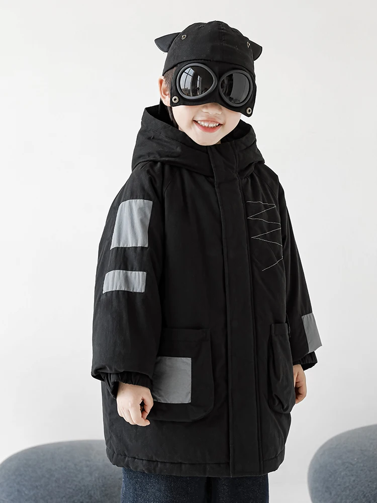 キッズ パーカー おすすめモデル：男児用綿ジャケットの冬用カジュアルスタイル