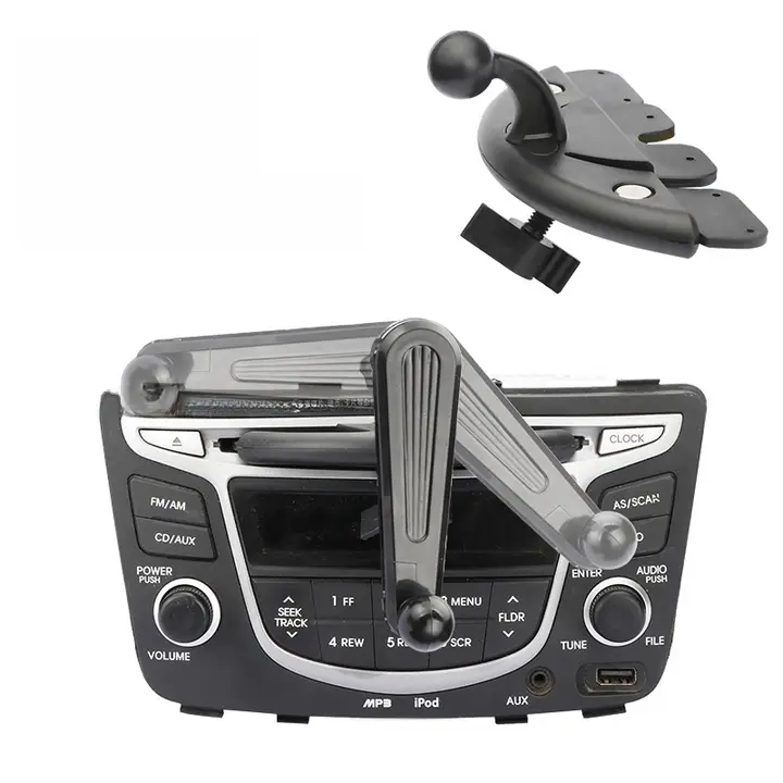 車載用スマホナビスタンド【CDスロット取り付け・ワイヤレス充電対応】