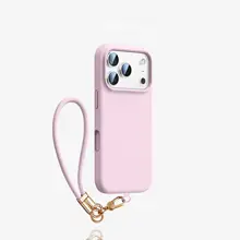 iPhone 17 Pro Max用ケース【フルカバー・防落・液体シリコン・ストラップ付き】