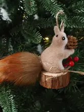 松ぼっくりデザインのフェイクリスナーサンタツリー装飾品【クリスマス向け・ハンドメイド】