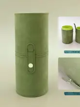 化粧ブラシ収納バケツ【PUレザー製・携帯型・多機能】