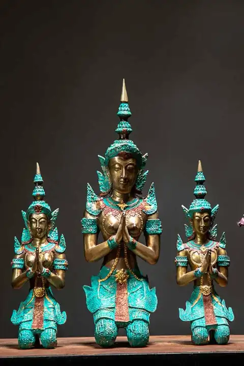 美しい東南アジア風の玄関装飾用小物【タイ製・全銅製・禅スタイル】