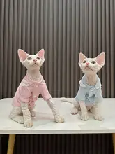 可愛いフリル付きドールカラーTシャツ【スフィンクス猫用・柔らかい素材】