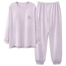 授乳対応の快適なマタニティパジャマ【春秋用・コットン・胸パッド付き・外出可能】（セットアップ対応）