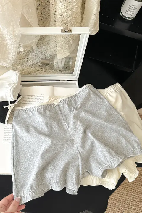 通気性抜群の防走光安全パンツ【女性用・四角ショートパンツ・綿素材・室内着にも最適】（セットアップ対応）