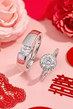 大きなデザインの婚約指輪風カップル用リング【結婚式・代用品】