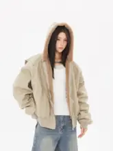 冬用パーカ【ウサギ毛フリース・男女兼用・アメリカンスタイル】