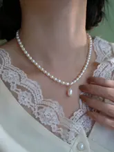 優雅なデザインの天然小珍珠ネックレス【ロマンティック・鎖骨ライン・高級感】