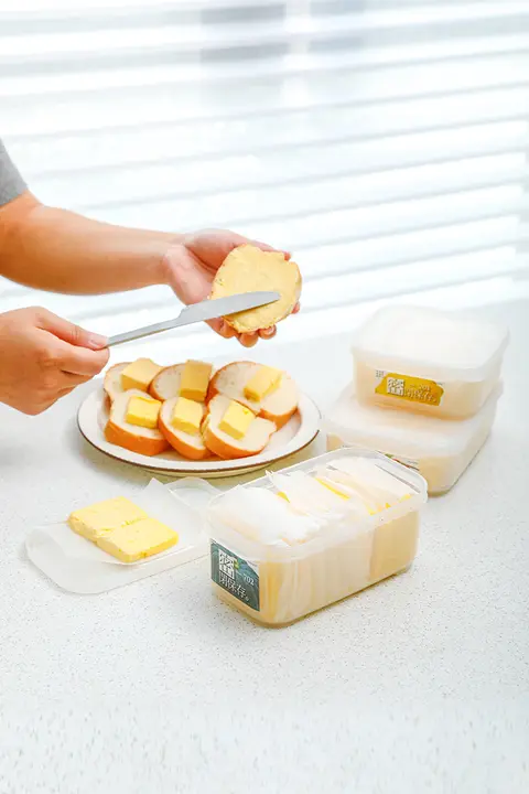 密閉分装バター保存容器【食品収納・冷蔵庫用・チーズ冷凍対応】