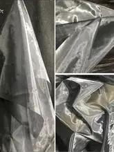 シルバークリエイティブダブルフェイスオーガンザ【金属感・透け感のあるドレス用生地・デザイナー素材】