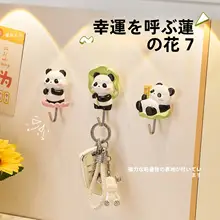 可愛いパンダデザインの壁掛けフック【穴あけ不要・キッチンや玄関用】