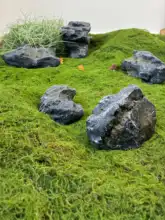 リアルな石風の観葉植物飾り【ミニチュアジオラマ用・階段下装飾】