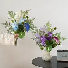 造花 ブーケ ヒヤシンス アンスリウム 上品 リビング インテリア 飾り