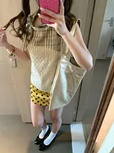 屋外映画にぴったり！イエロー水玉ミニスカート【サイドジッパー・ハイサaturation】