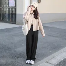 女性用薄手ブルー作業ジャケット【カジュアル・ショート丈・春秋用】