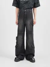 ワークパンツ 男性 カジュアル マルチポケット ウォッシュ加工 ユルフィット ビンテージ