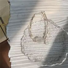 Cofina 和田玉と純銀のパール付きブレスレット【クールデザイン・軽やかさ】