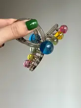 多彩な水晶球のヘアクリップ【シャーククリップ・上品な髪型用】