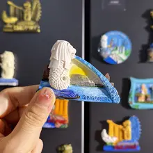 シンガポール3D立体冷蔵庫マグネット【マーライオンデザイン・旅行用お土産】